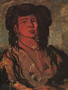 George Catlin The Dakota Chief : One Horn oil painting on canvas